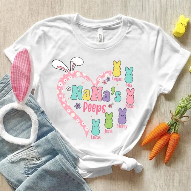 Personalized Grandma Easter Shirt Custom Easter Eggs Mimi Nana Tee