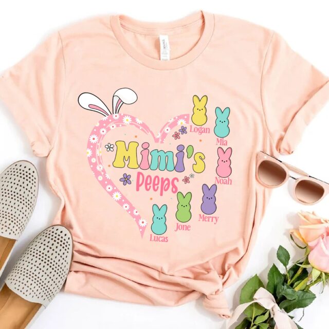 Personalized Grandma Easter Shirt Custom Easter Eggs Mimi Nana Tee