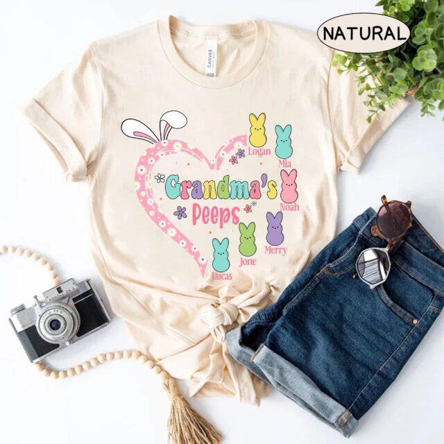 Personalized Grandma Easter Shirt Custom Easter Eggs Mimi Nana Tee