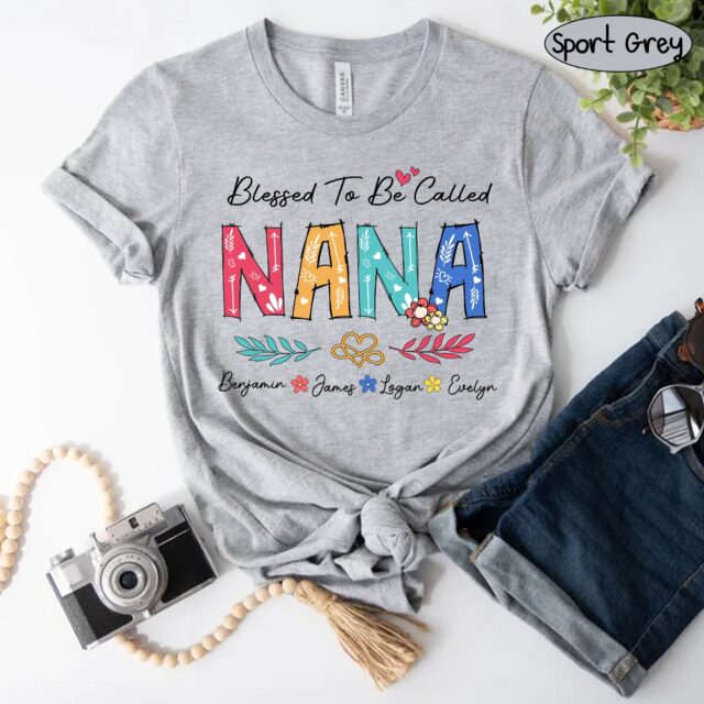 Personalized “Blessed to Be Called Mom” Shirt – Custom Grandma Tee with Kids’ Names