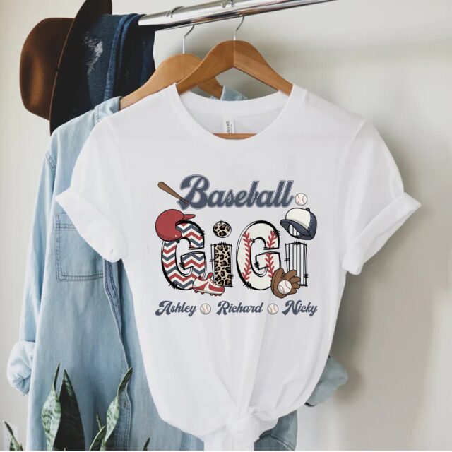 Personalized Baseball Grandma Shirt – Custom Baseball Tee for Mom & Nana
