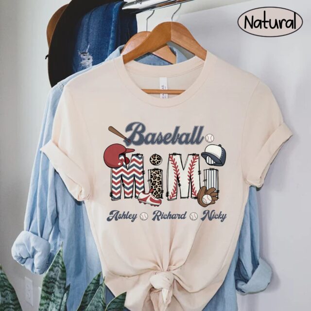 Personalized Baseball Grandma Shirt – Custom Baseball Tee for Mom & Nana