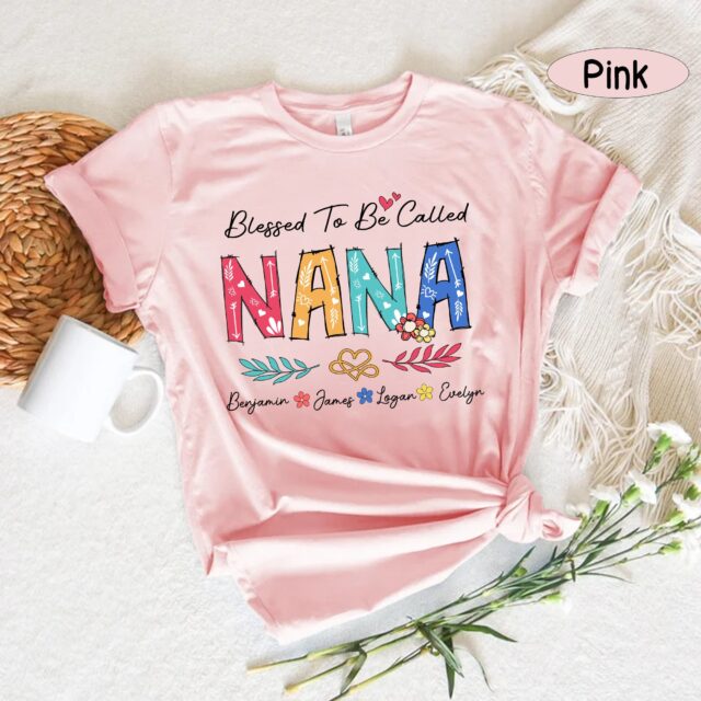 Personalized “Blessed to Be Called Mom” Shirt – Custom Grandma Tee with Kids’ Names