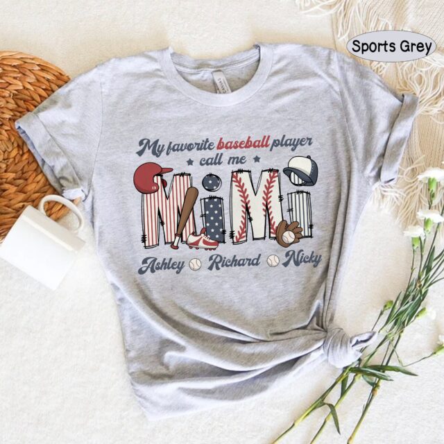 Personalized Baseball Grandma Shirt – My Favorite Player Calls Me Nana