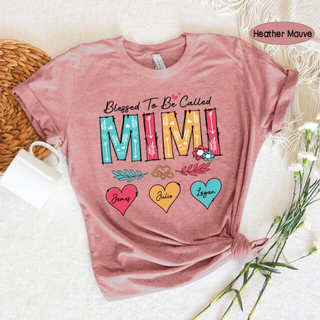 Personalized Blessed To Be Called Nana Shirt – Custom Grandma Tee with Kid’s Name