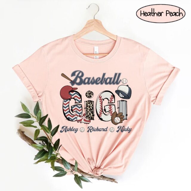 Personalized Baseball Grandma Shirt – Custom Baseball Tee for Mom & Nana