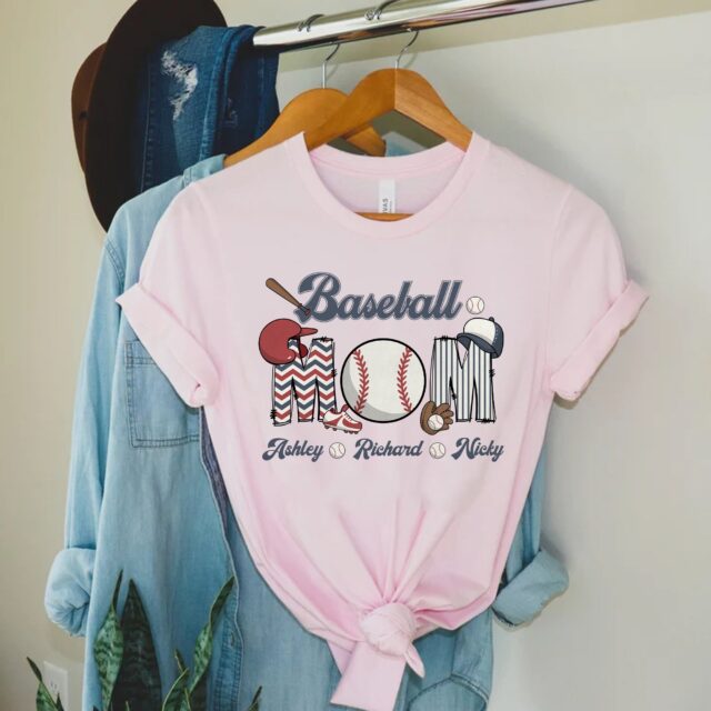 Personalized Baseball Grandma Shirt – Custom Baseball Tee for Mom & Nana