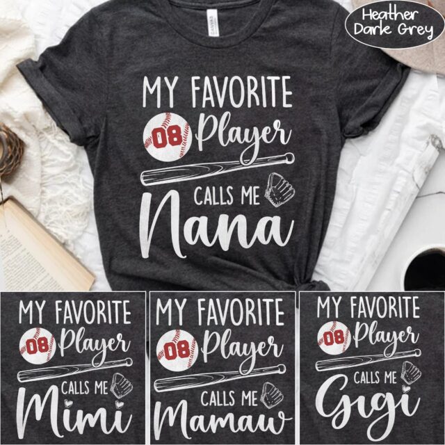 Personalized Baseball Mom Shirt My Favorite Player Calls Me Grandma