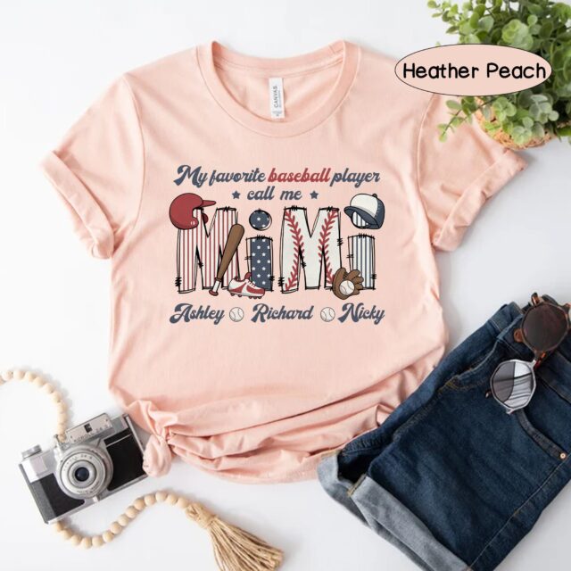 Personalized Baseball Grandma Shirt – My Favorite Player Calls Me Nana