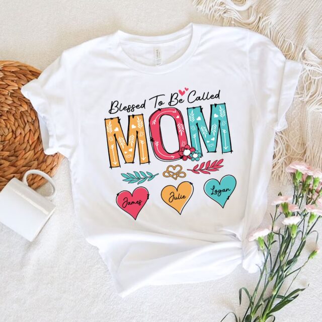 Personalized Blessed To Be Called Nana Shirt – Custom Grandma Tee with Kid’s Name