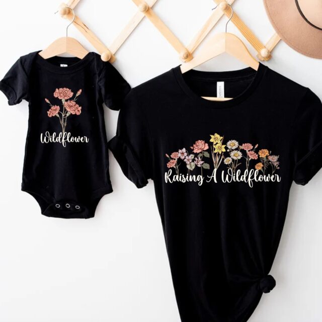Raising a Wildflower Shirt – Mama & Mini Matching Outfit for Mother’s Day