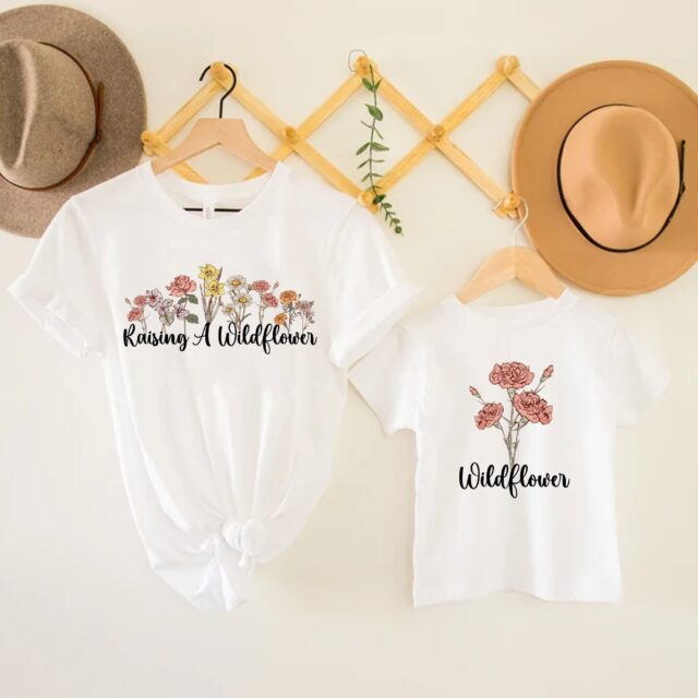 Raising a Wildflower Shirt – Mama & Mini Matching Outfit for Mother’s Day
