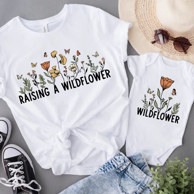 Raising a Wildflower Shirt – Mama & Mini Matching Outfit for Mother’s Day