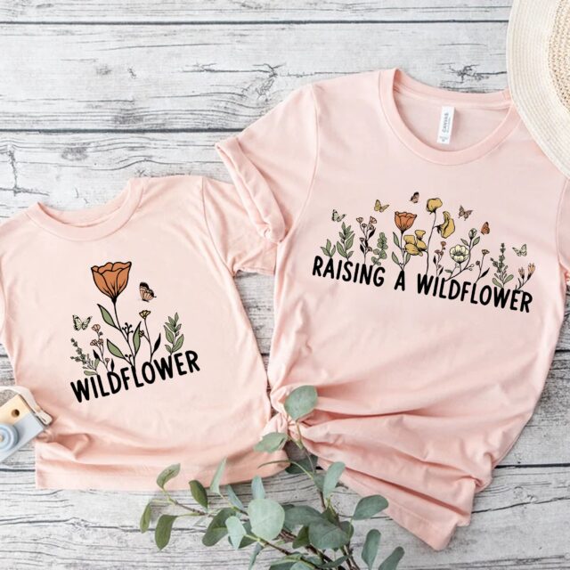 Raising a Wildflower Shirt – Mama & Mini Matching Outfit for Mother’s Day
