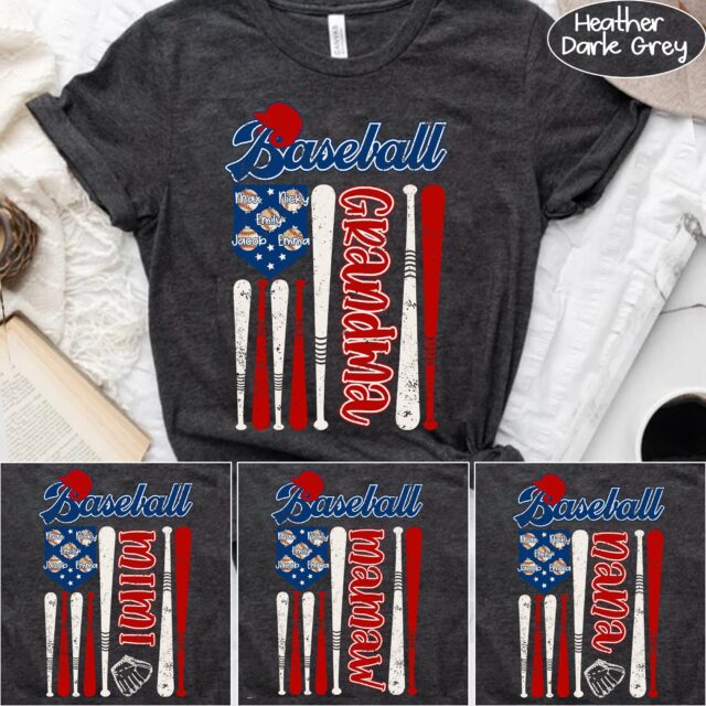Personalized Baseball Grandma Shirt – Custom Nana & Mom Shirt, Baseball Lovers Gift
