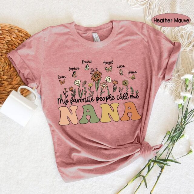 My Favorite People Call Me Grandma Shirt – Personalized Wildflower Tee with Names