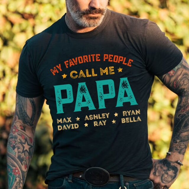 Personalized “My Favorite People Call Me Grandpa” Shirt – Custom Grandkids’ Names