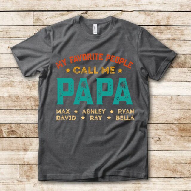 Personalized “My Favorite People Call Me Grandpa” Shirt – Custom Grandkids’ Names