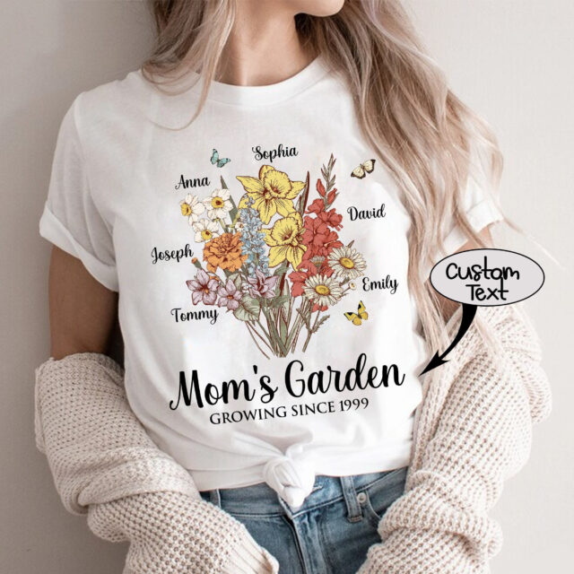 Personalized Mom’s Garden Shirt – Custom Birth Month Flower Tee for Grandma, Mother’s Day Gift