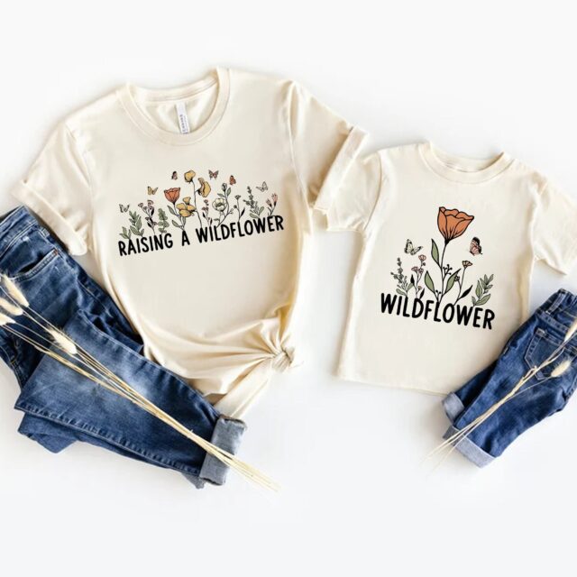 Raising a Wildflower Shirt – Mama & Mini Matching Outfit for Mother’s Day