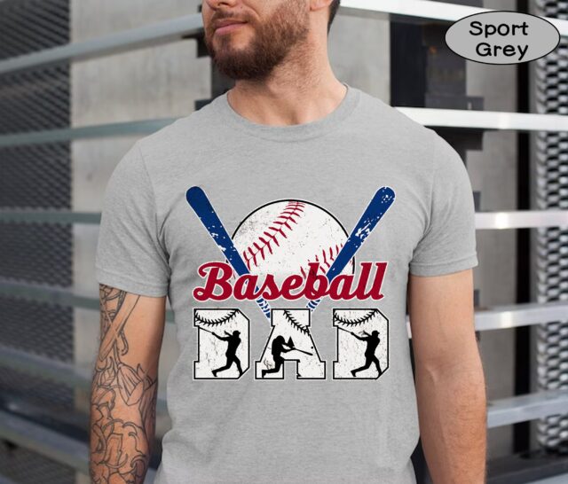 Personalized Baseball Dad Shirt – Custom Baseball Grandpa & Papa Shirt, Father’s Day Gift for Baseball Lovers