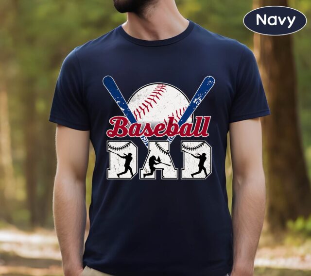 Personalized Baseball Dad Shirt – Custom Baseball Grandpa & Papa Shirt, Father’s Day Gift for Baseball Lovers