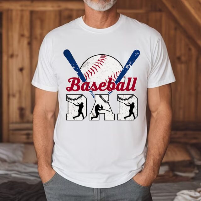 Personalized Baseball Dad Shirt – Custom Baseball Grandpa & Papa Shirt, Father’s Day Gift for Baseball Lovers