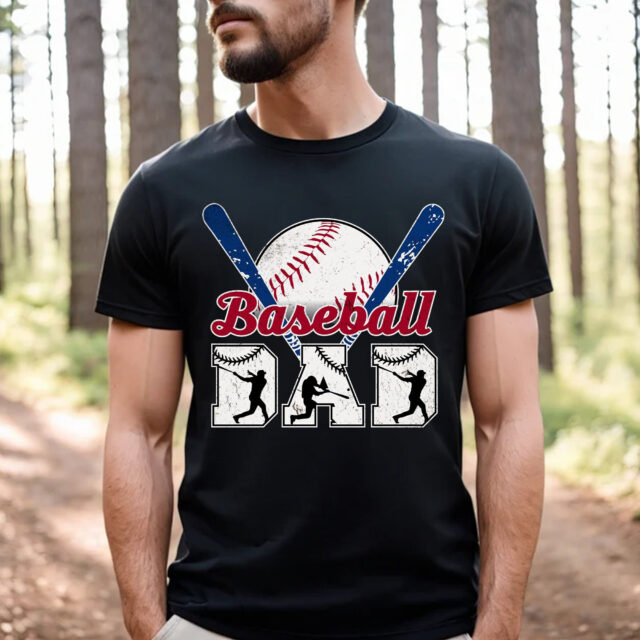 Personalized Baseball Dad Shirt – Custom Baseball Grandpa & Papa Shirt, Father’s Day Gift for Baseball Lovers