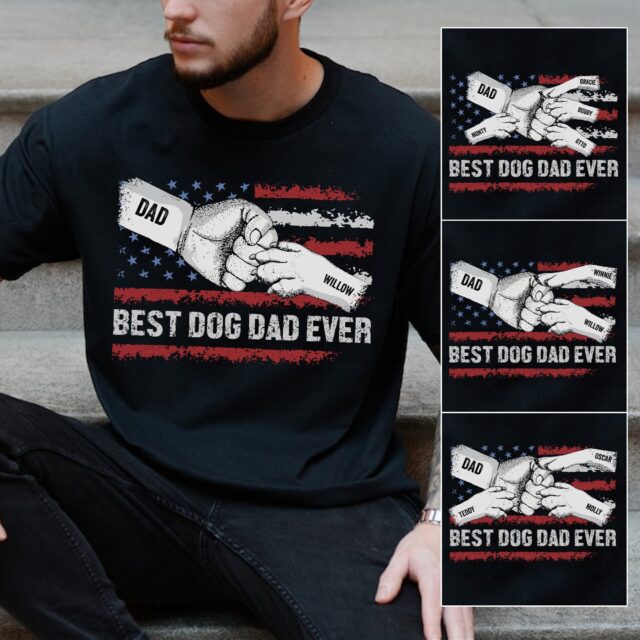 Best Dog Dad Ever Shirt – Personalized Dog Lover Gift for Men