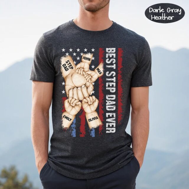 Best Dad Ever Shirt Custom Grandpa Fist Bump with Grandkids Names