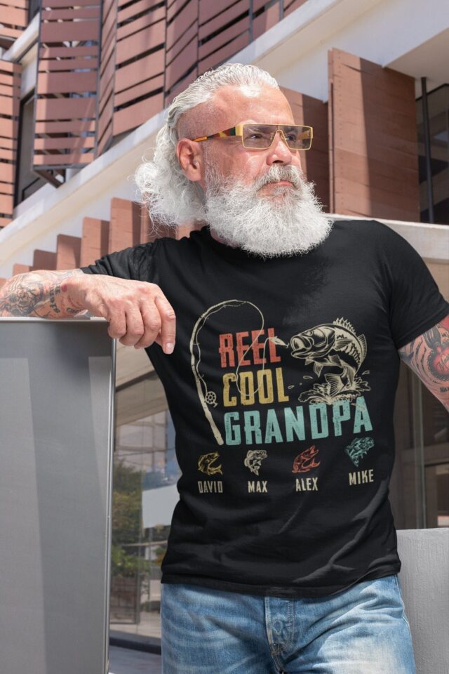 Personalized Reel Cool Papa Shirt – Custom Grandpa Fishing Shirt