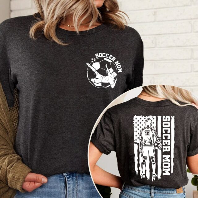 Personalized Soccer Mom Shirt – Custom Name & Number Game Day Tee