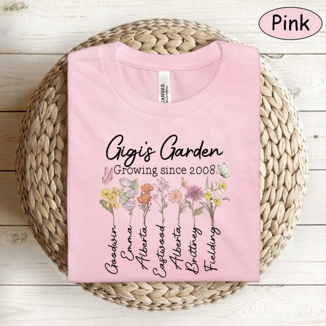 Personalized Grandma’s Garden Shirt – Custom Birth Month Flower Shirt for Grandma