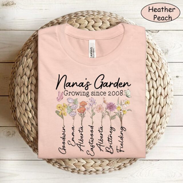 Personalized Grandma’s Garden Shirt – Custom Birth Month Flower Shirt for Grandma