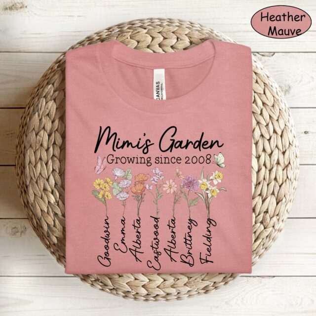 Personalized Grandma’s Garden Shirt – Custom Birth Month Flower Shirt for Grandma