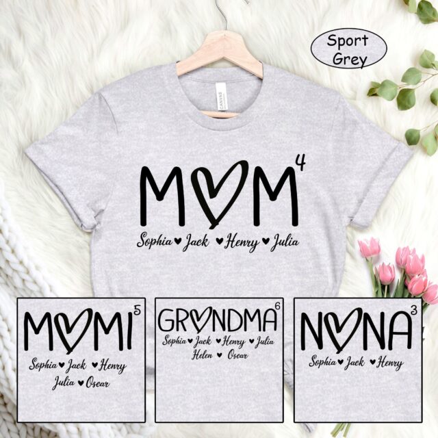 Custom Mom Shirt – Personalized Mom of Boys & Girls Outfit with Kid Names
