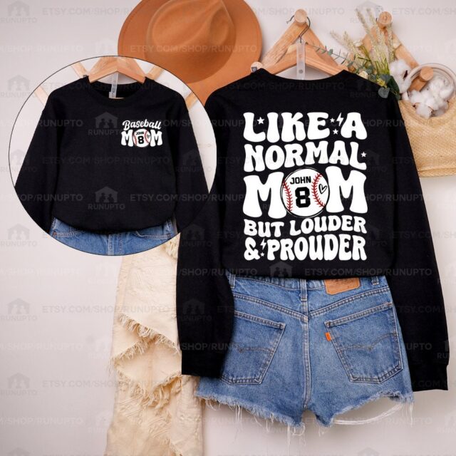 Custom Baseball Mom Shirt – Personalized Name & Number Sports Tee