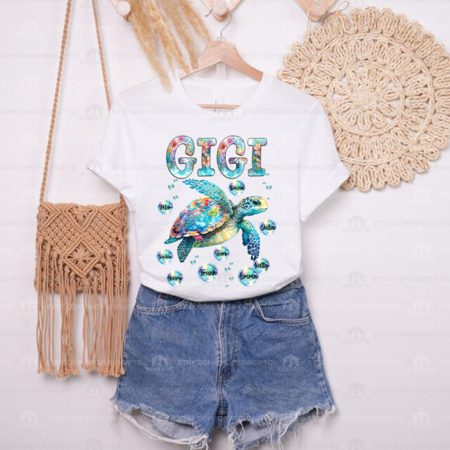 Personalized Grandma Turtle Shirt – Custom Gift with Kids’ Names for Mother’s Day