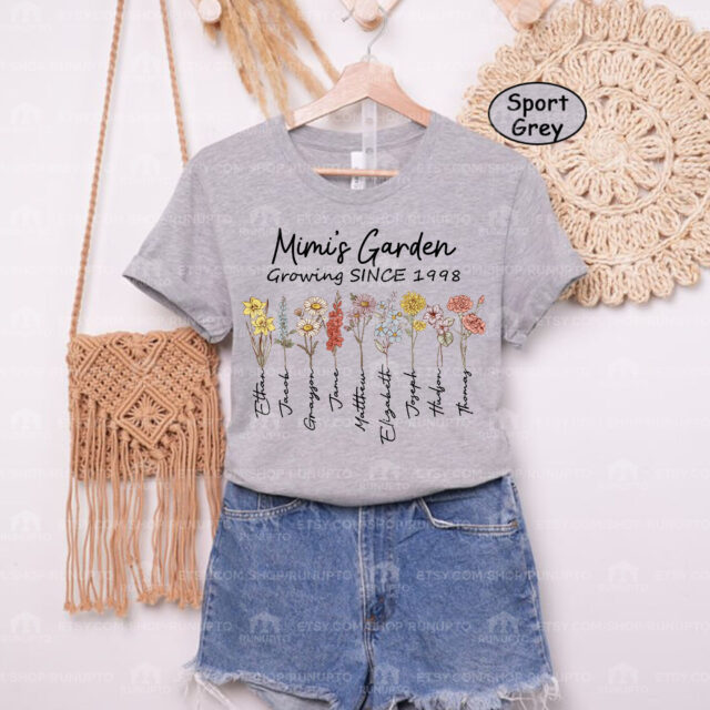 Personalized Mimi’s Garden Shirt – Custom Birth Month Flowers Shirt