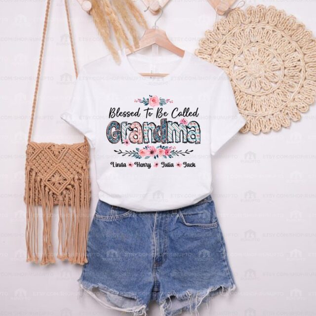 Personalized Grandma Shirt – Blessed to Be Called Nana with Kids’ Names