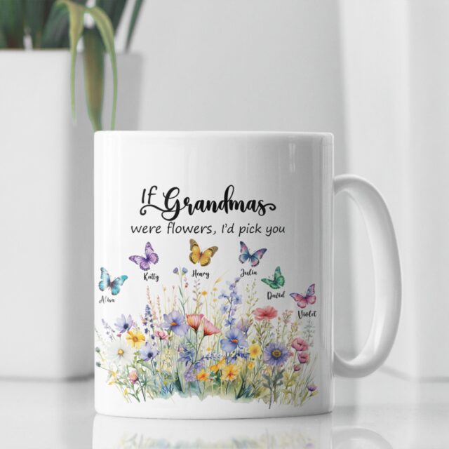 Personalized Wildflower Vase – “If … Were Flowers, We’d Pick You” Custom Grandma Gift