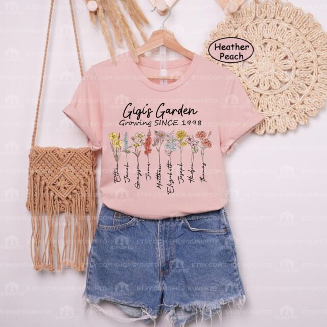Personalized Mimi’s Garden Shirt – Custom Birth Month Flowers Shirt