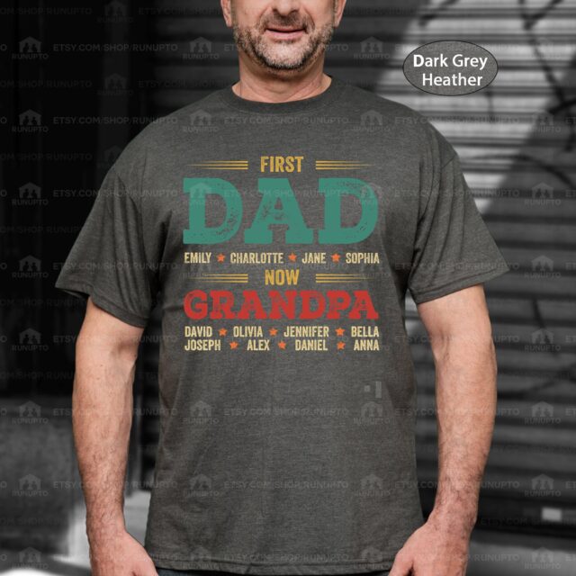 Dad Est. & Grandpa Est. Shirt – Custom Grandpa Shirt with Grandchild Names