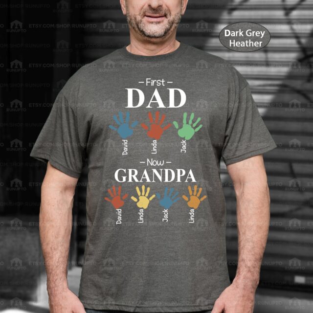 Dad Est Grandpa Est Shirt – Personalized Grandpa Shirt with Custom Grandchild Names