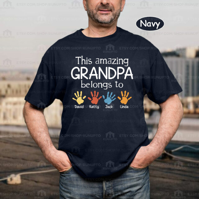 This Amazing Grandpa Belongs To Shirt – Custom Papa Shirt with Grandkids’ Names