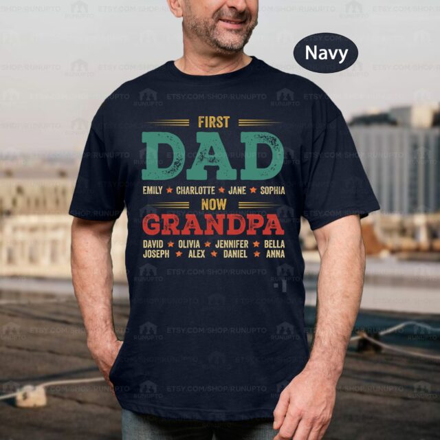 Dad Est. & Grandpa Est. Shirt – Custom Grandpa Shirt with Grandchild Names