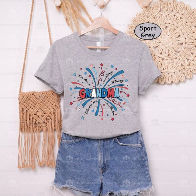 4th of July Grandma Shirt – Patriotic Independence Day Tee for Nana & Mimi