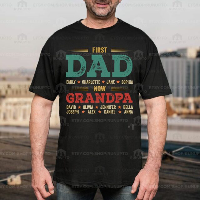 Dad Est. & Grandpa Est. Shirt – Custom Grandpa Shirt with Grandchild Names