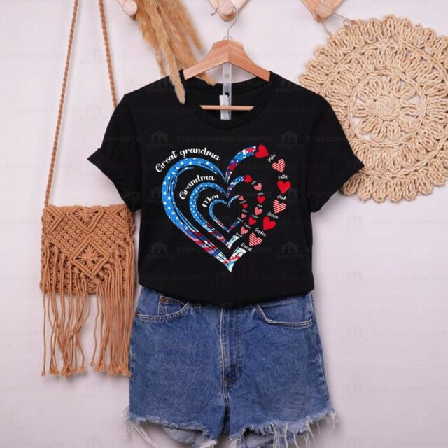 4th of July Great Grandma Shirt – Custom Patriotic Shirt with Grandkid Names