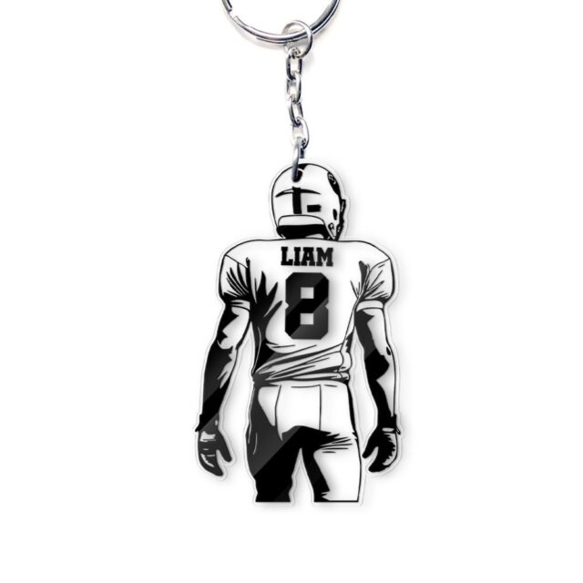 Custom Football Player Keychain American Football Mom Gift